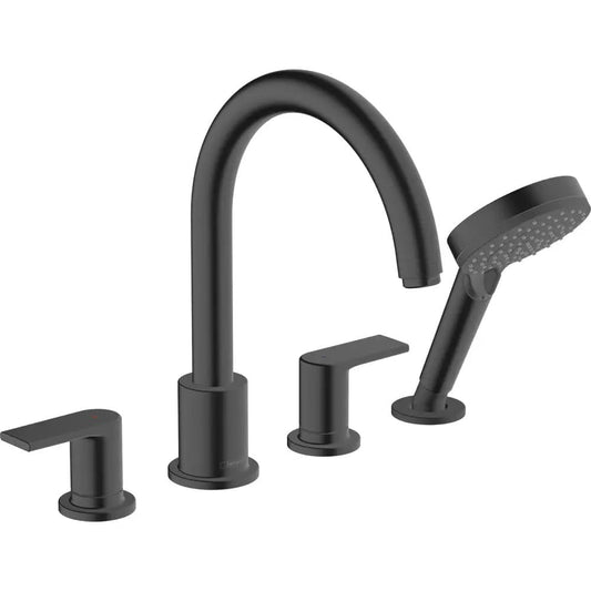 Змішувач для ванни на борт HANSGROHE VERNIS 71459670 на 4 отвори, чорний матовий