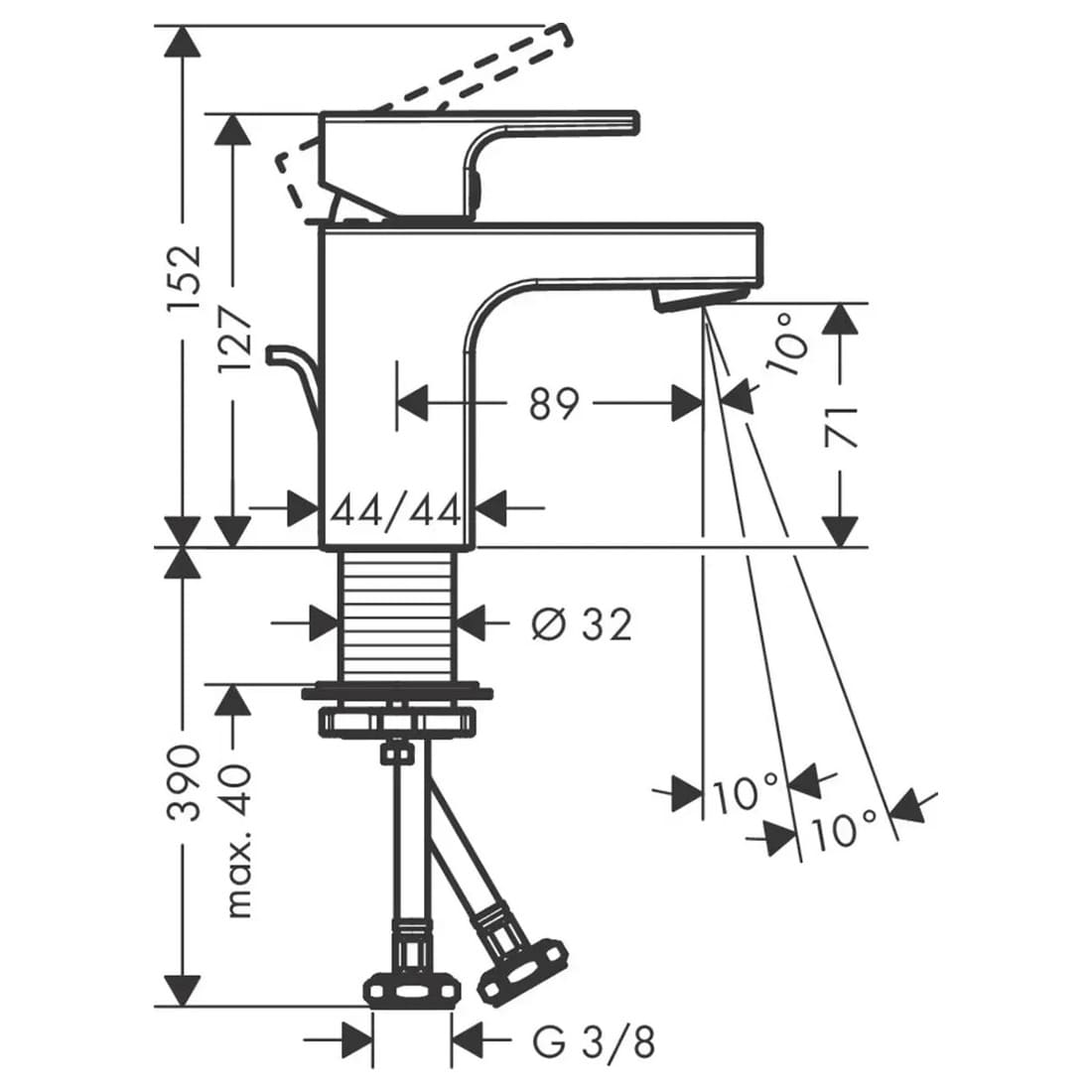 Змішувач для умивальника HANSGROHE VERNIS SHAPE 71560000