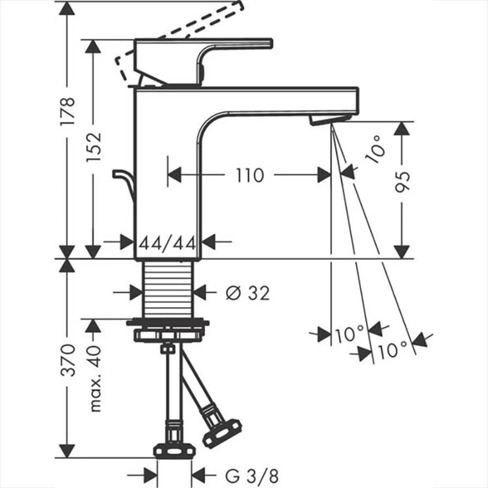 Змішувач для умивальника HANSGROHE VERNIS SHAPE 71561670 чорний матовий