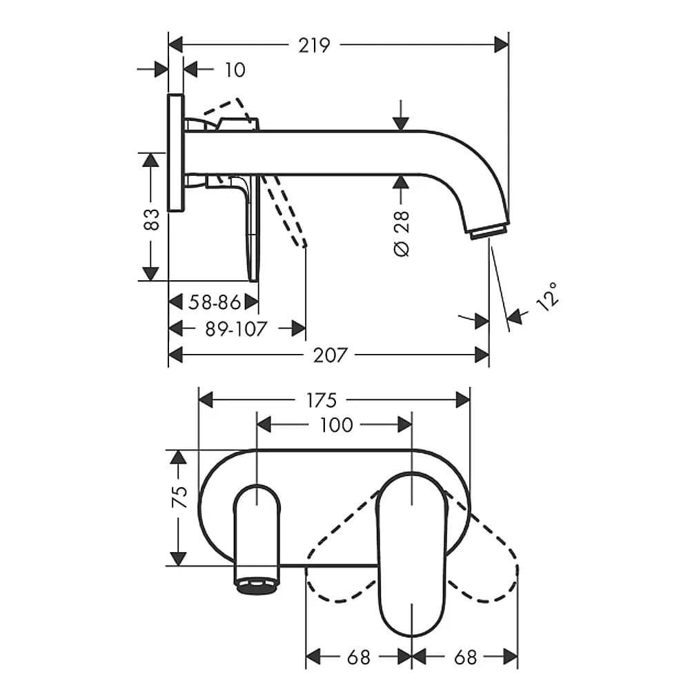 Змішувач прихованого монтажу для умивальника HANSGROHE VERNIS BLEND 71576000