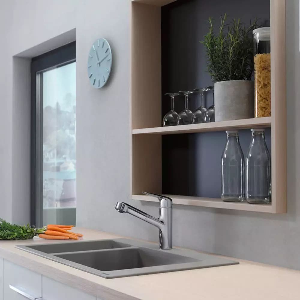 Змішувач для кухні HANSGROHE M427-H150 71814000 одноважільний, з висувним виливом, хром