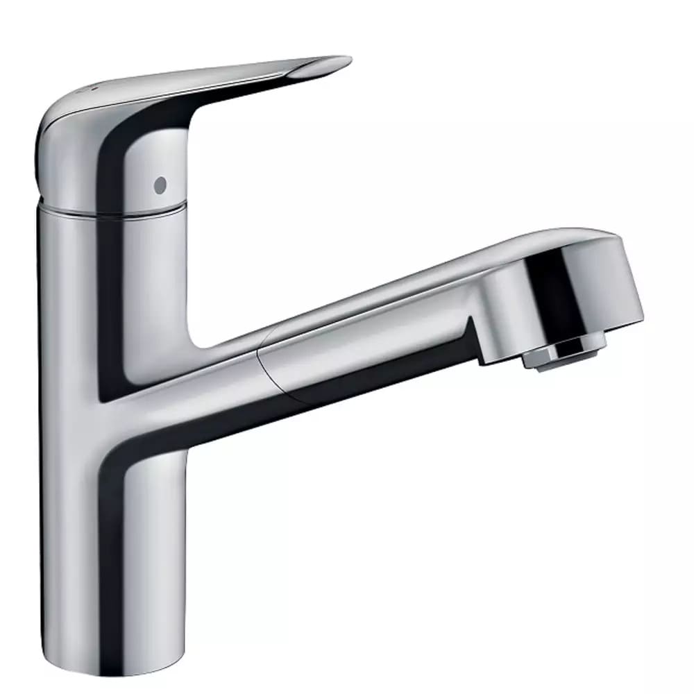 Змішувач для кухні HANSGROHE FOCUS 71865000 одноважільний, 1jet, EcoSmart, з висувним виливом, хром