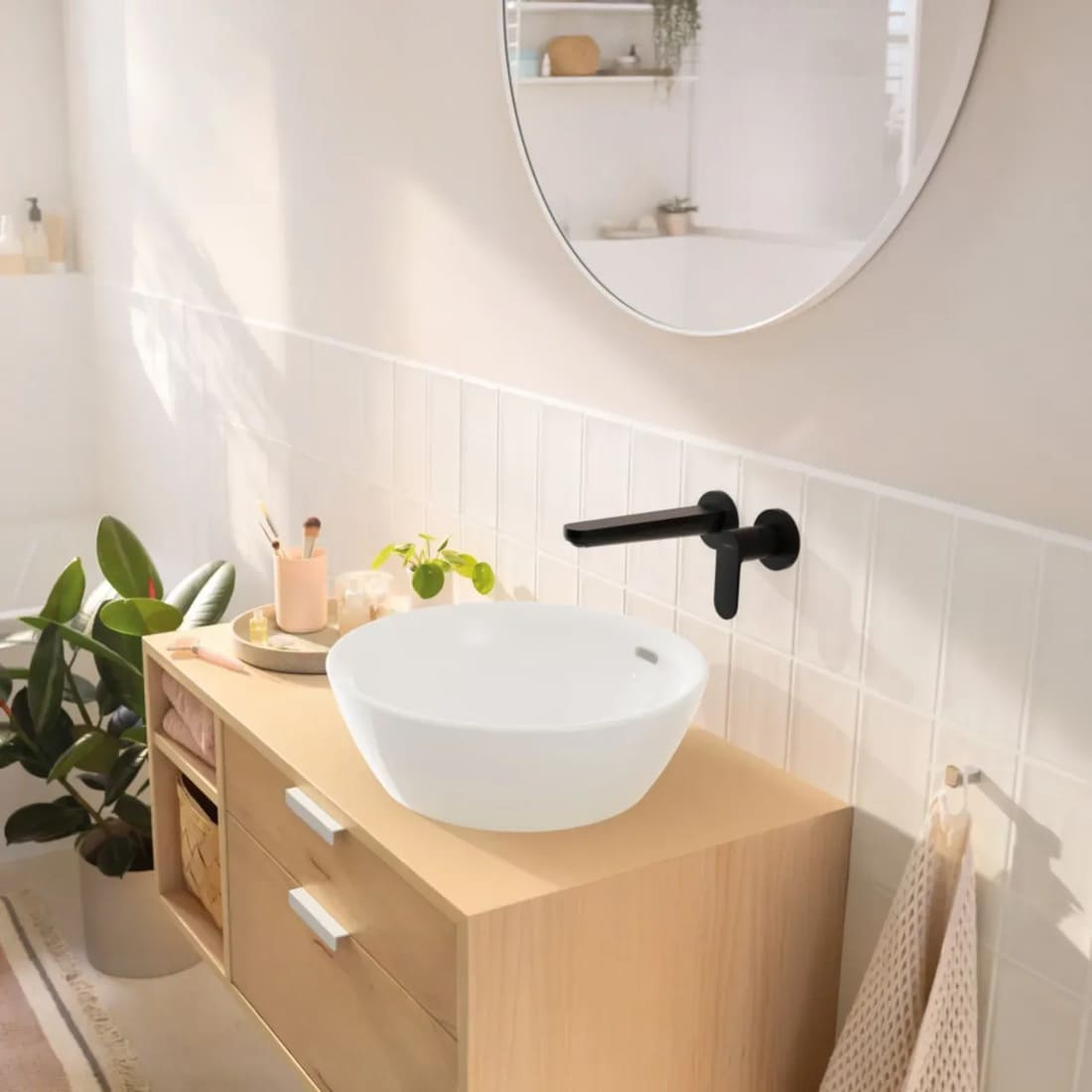 Змішувач прихованого монтажу для умивальника HANSGROHE REBRIS S 72528670 на 2 отвори, чорний матовий