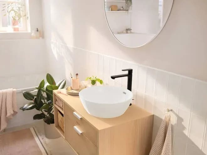Змішувач для умивальника HANSGROHE REBRIS S 72580670 CoolStart, чорний матовий