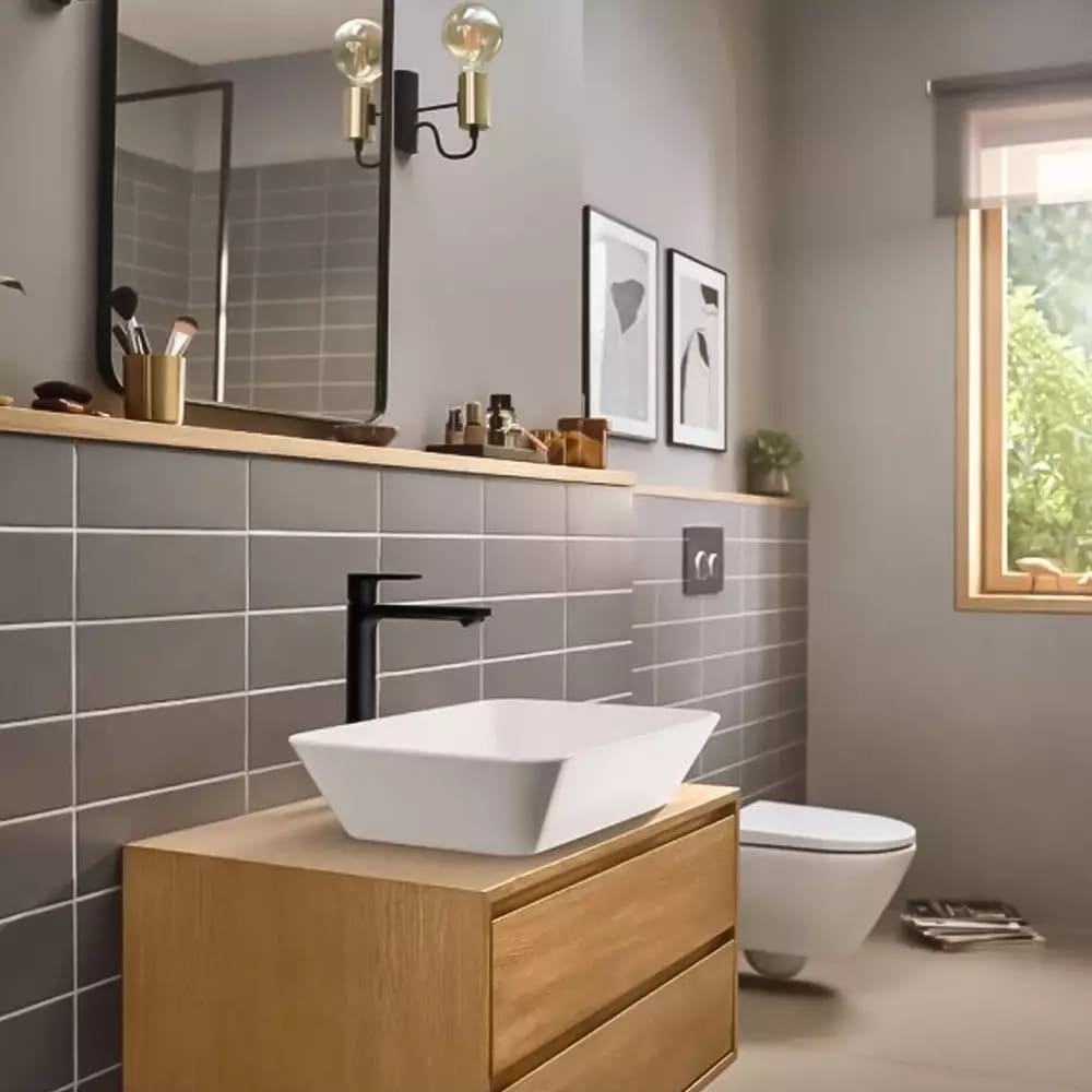 Змішувач для умивальника HANSGROHE REBRIS E 72591670 CoolStart,EcoSmart +, чорний матовий