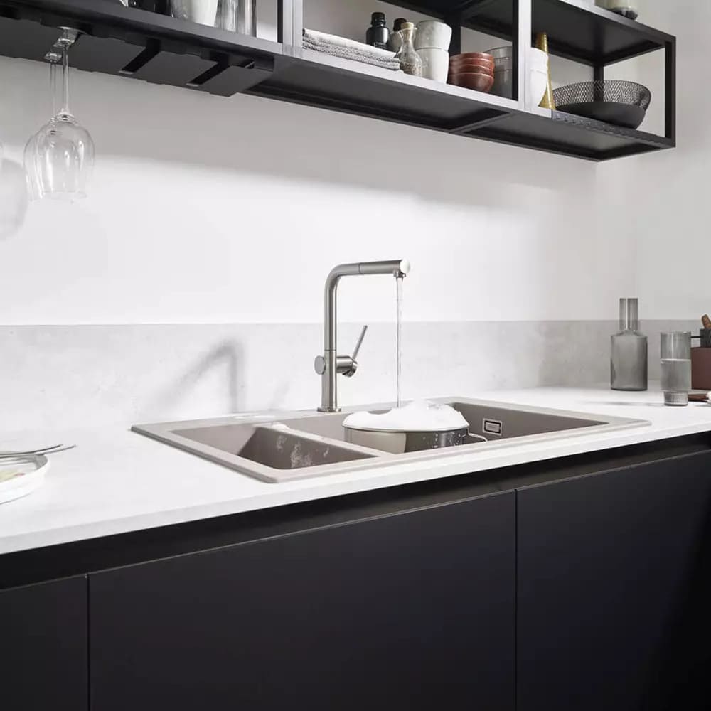 Змішувач для кухні HANSGROHE TALIS M54 72808000 одноважільний, 1jet, з висувним виливом, хром