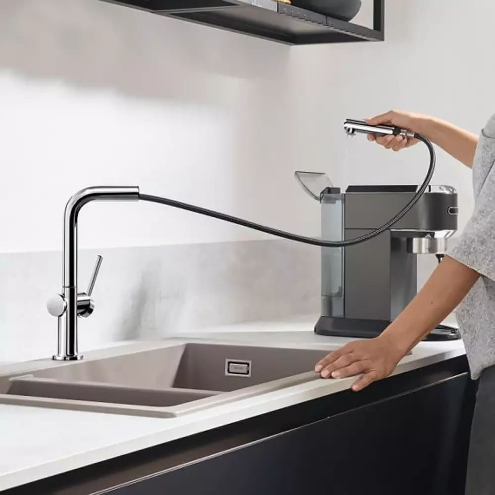 Змішувач для кухні HANSGROHE TALIS M54 72809000 одноважільний, 1jet, з висувним виливом, sBox, хром