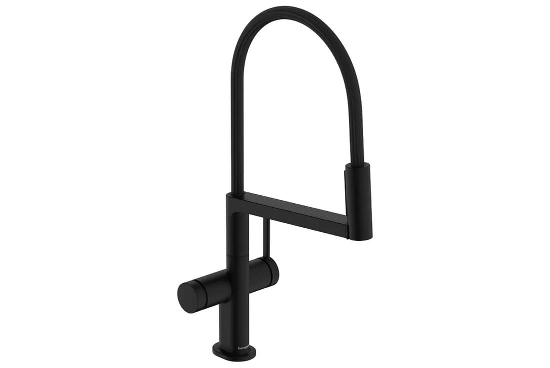 Змішувач для кухні HANSGROHE TALIS M54 72861670 одноважільний, 3jet, з висувним виливом, чорний