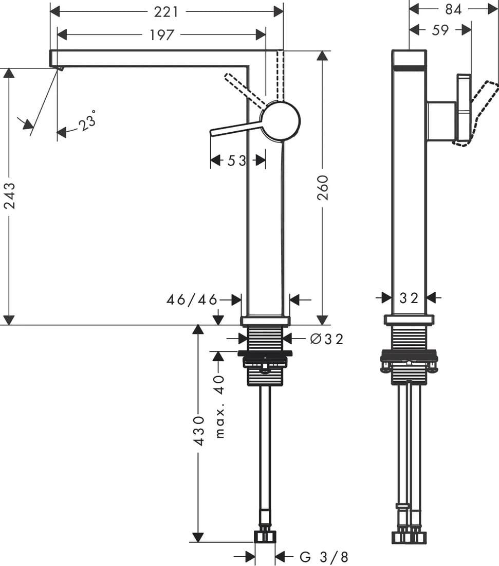 Змішувач для умивальника HANSGROHE TECTURIS E 73070700 одноважільний,CoolStart, push-open, білий матовий