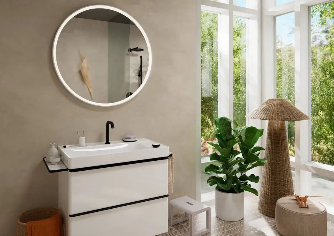 Змішувач для умивальника HANSGROHE TECTURIS S 73353670 CoolStart з донним клапаном, чорний матовий
