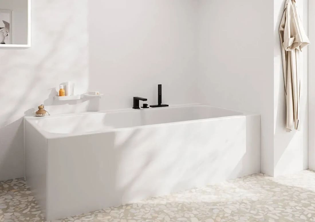 Змішувач для ванни на борт HANSGROHE TECTURIS 73443670 на 3 отвори, чорний матовий