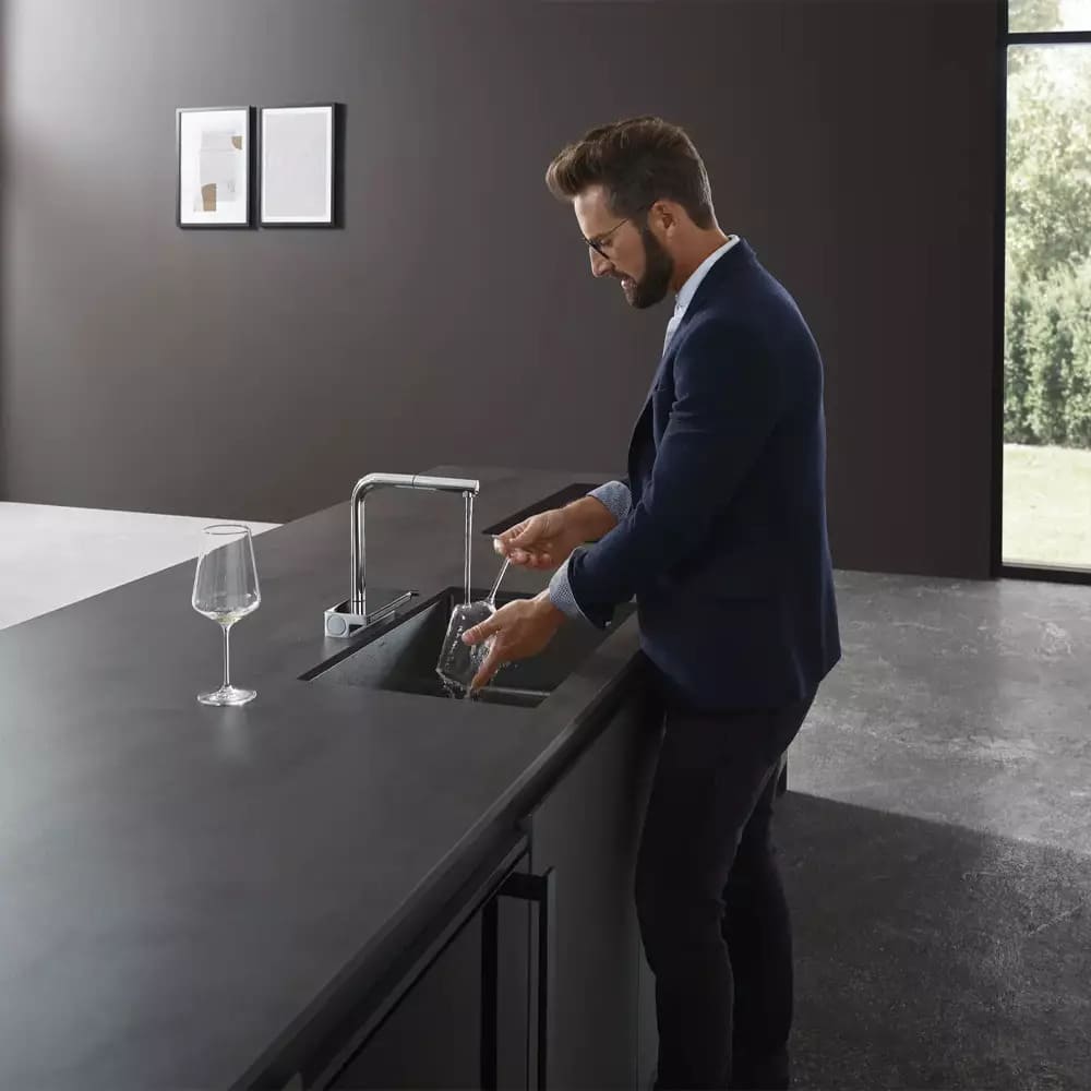 Змішувач для кухні HANSGROHE FRANCO 73830000 з висувним виливом, sBox, хром