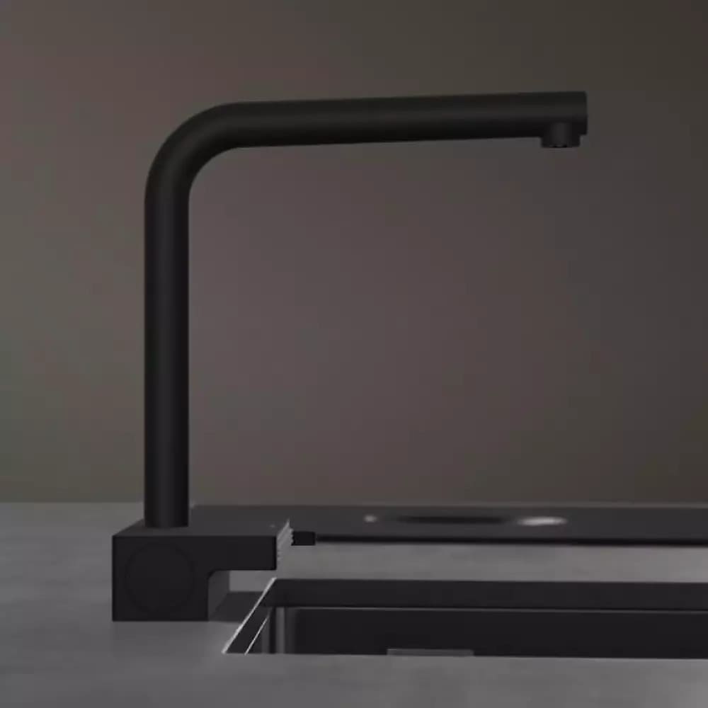 Змішувач для кухні HANSGROHE AQUNO SELECT 73830670 одноважільний, 2jet, з висувним виливом, sBox, чорний