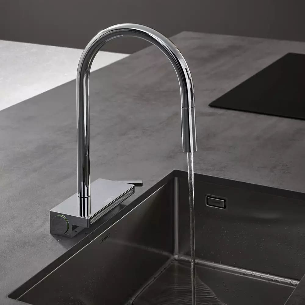 Змішувач для кухні HANSGROHE AQUNO SELECT 73831000 одноважільний, 3jet, з висувним виливом, sBox, хром