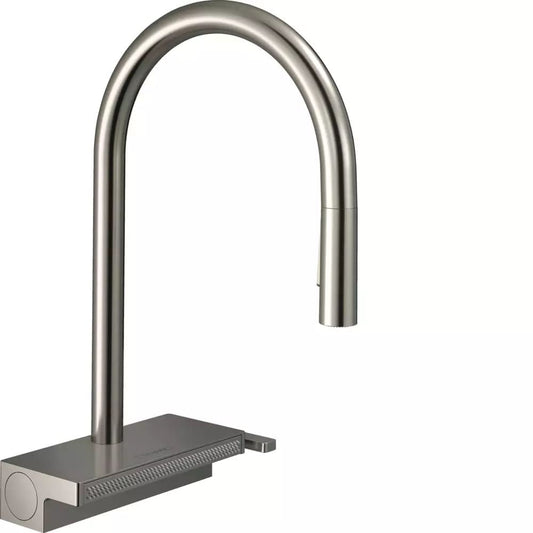 Змішувач для кухні HANSGROHE AQUNO SELECT 73831800 одноважільний, 3jet, з висувним виливом, sBox, сталевий