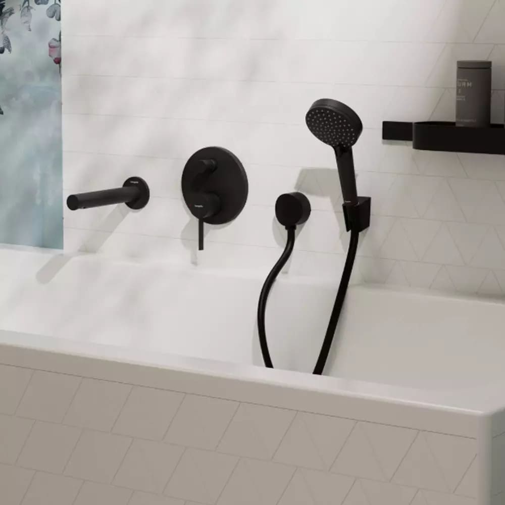 Змішувач для ванни прихованого монтажу HANSGROHE ZESIS 74415670 чорний матовий