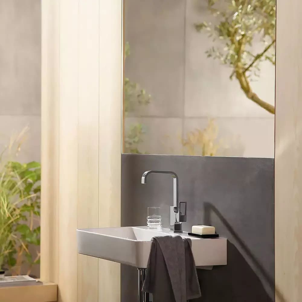 Змішувач для умивальника HANSGROHE METROPOL 74511000 одноважiльний з донним клапаном push-open, хром