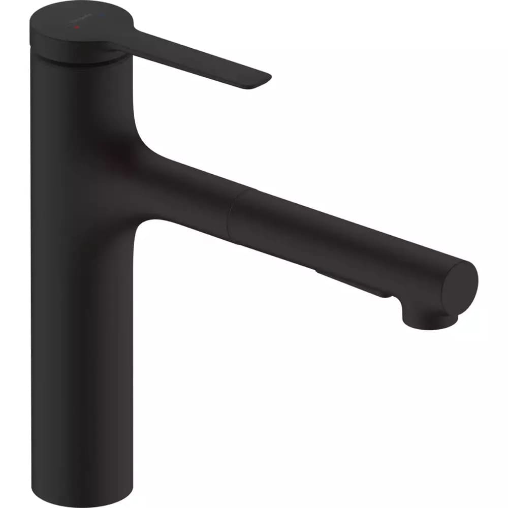 Змішувач для кухні HANSGROHE ZESIS 74804670 2jet, з висувним виливом, чорний