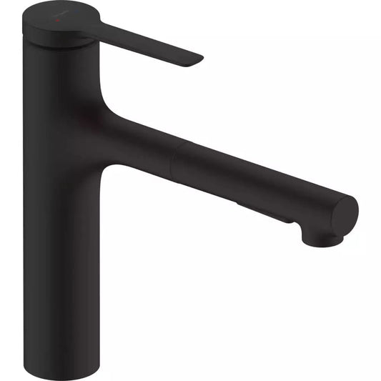 Змішувач для кухні HANSGROHE ZESIS 74804670 2jet, з висувним виливом, чорний