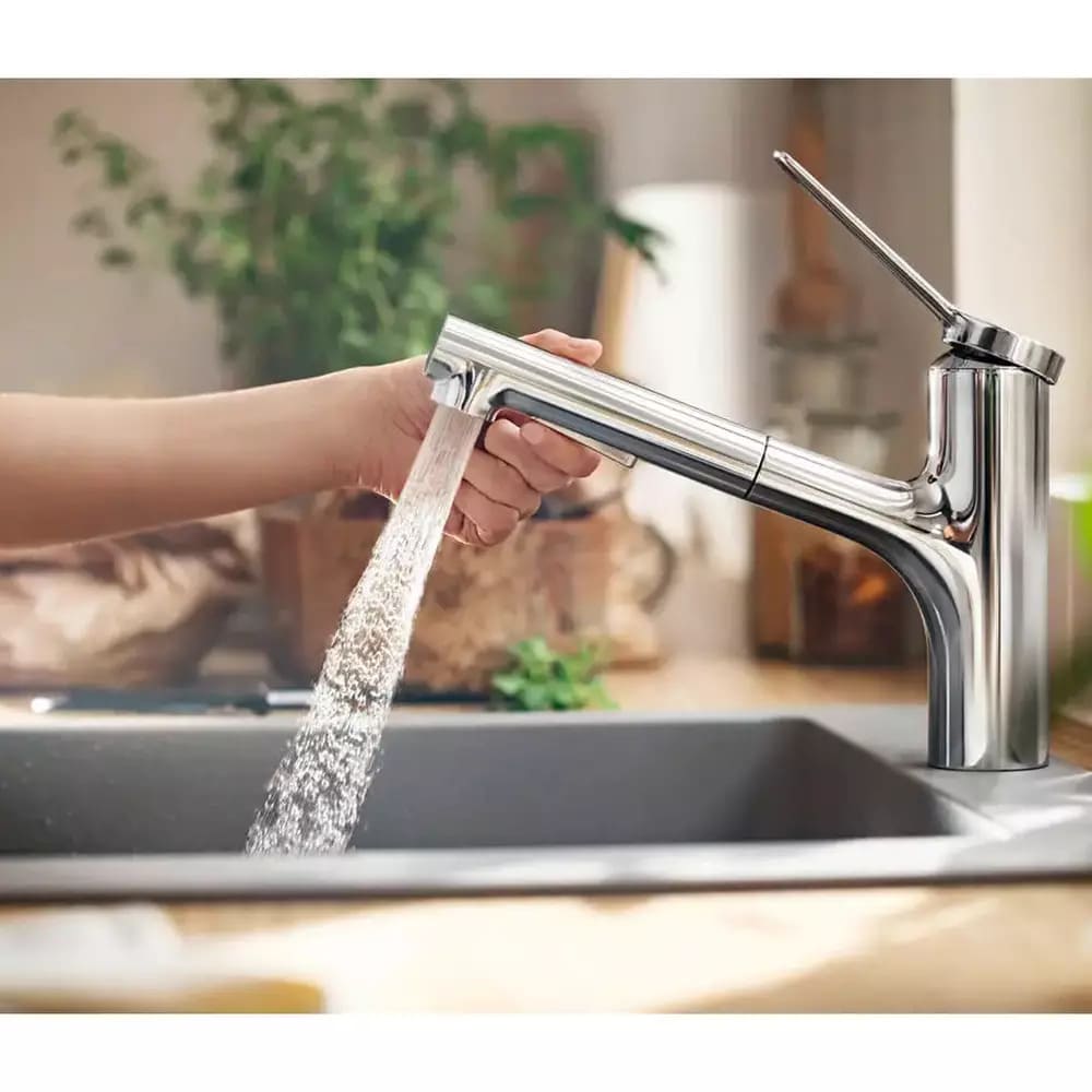 Змішувач для кухні HANSGROHE ZESIS 74810000 1jet, с ECO выдвижным изливом, хром