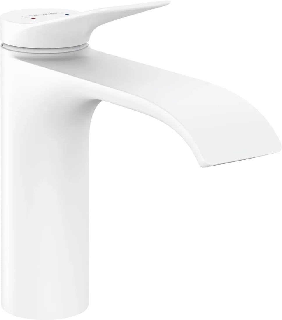 Змішувач для умивальника HANSGROHE VIVENIS 75020700 зі зливним гарнітуром pop-up, білий матовий
