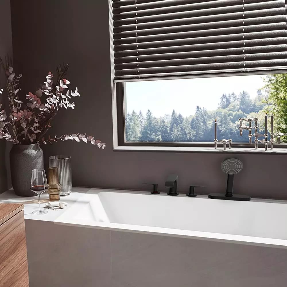 Змішувач для ванни на борт HANSGROHE VIVENIS 75444670 на 4 отвори, sBox, чорний матовий