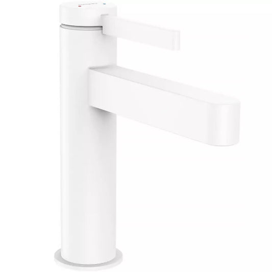 Змішувач для умивальника HANSGROHE FINORIS 76020700 с донним клапаном Push Open, білий матовий