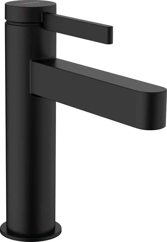 Змішувач для умивальника HANSGROHE FINORIS 76023670 одноважільний, зі зливним набором, чорний матовий