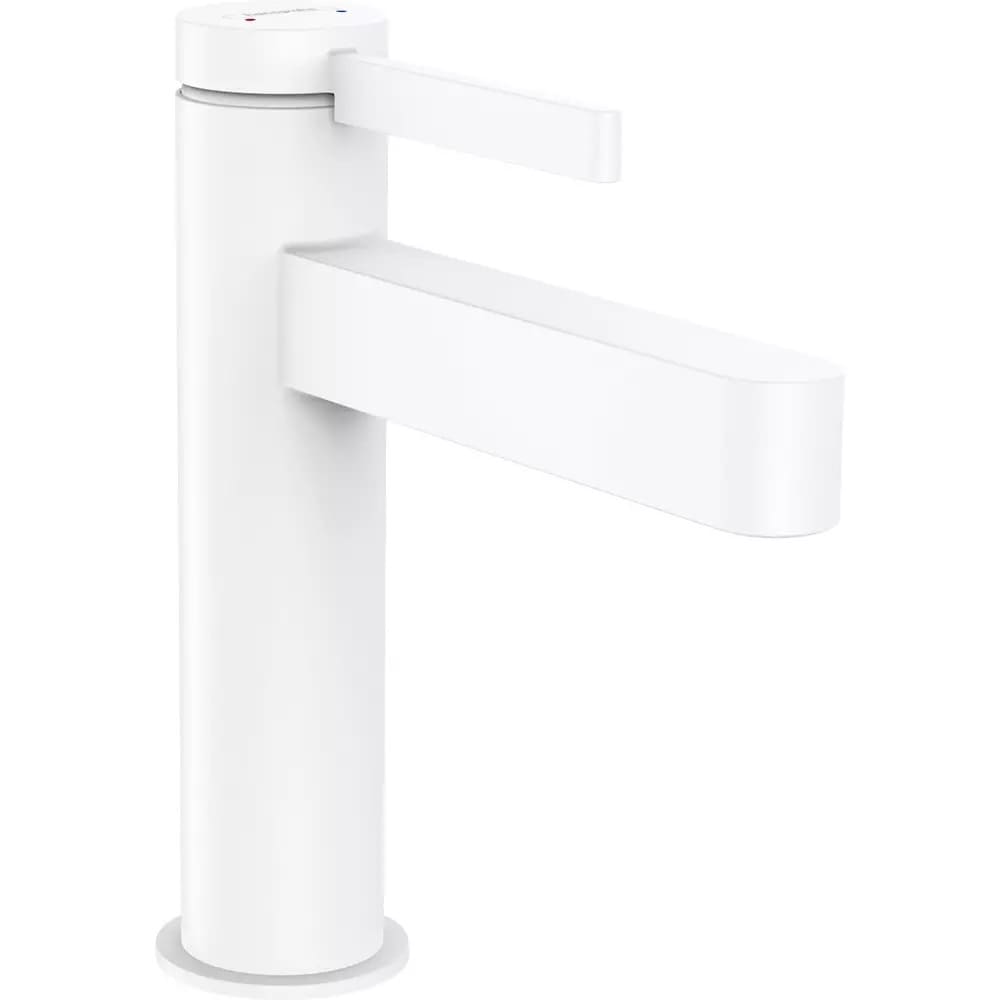 Змішувач для умивальника HANSGROHE FINORIS 76023700 одноважільний, зі зливним набором, білий матовий