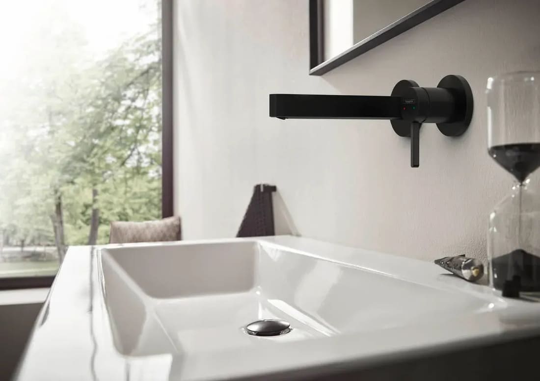 Змішувач прихованого монтажу для умивальника HANSGROHE FINORIS 76051670 на 2 отвори, чорний матовий