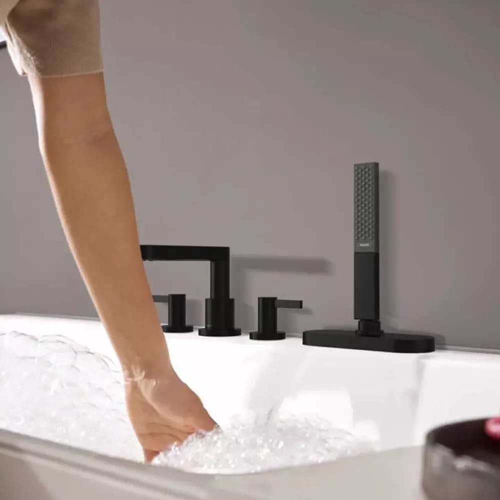 Змішувач для ванни на борт HANSGROHE FINORIS 76444670 на 4 отвори, чорний матовий