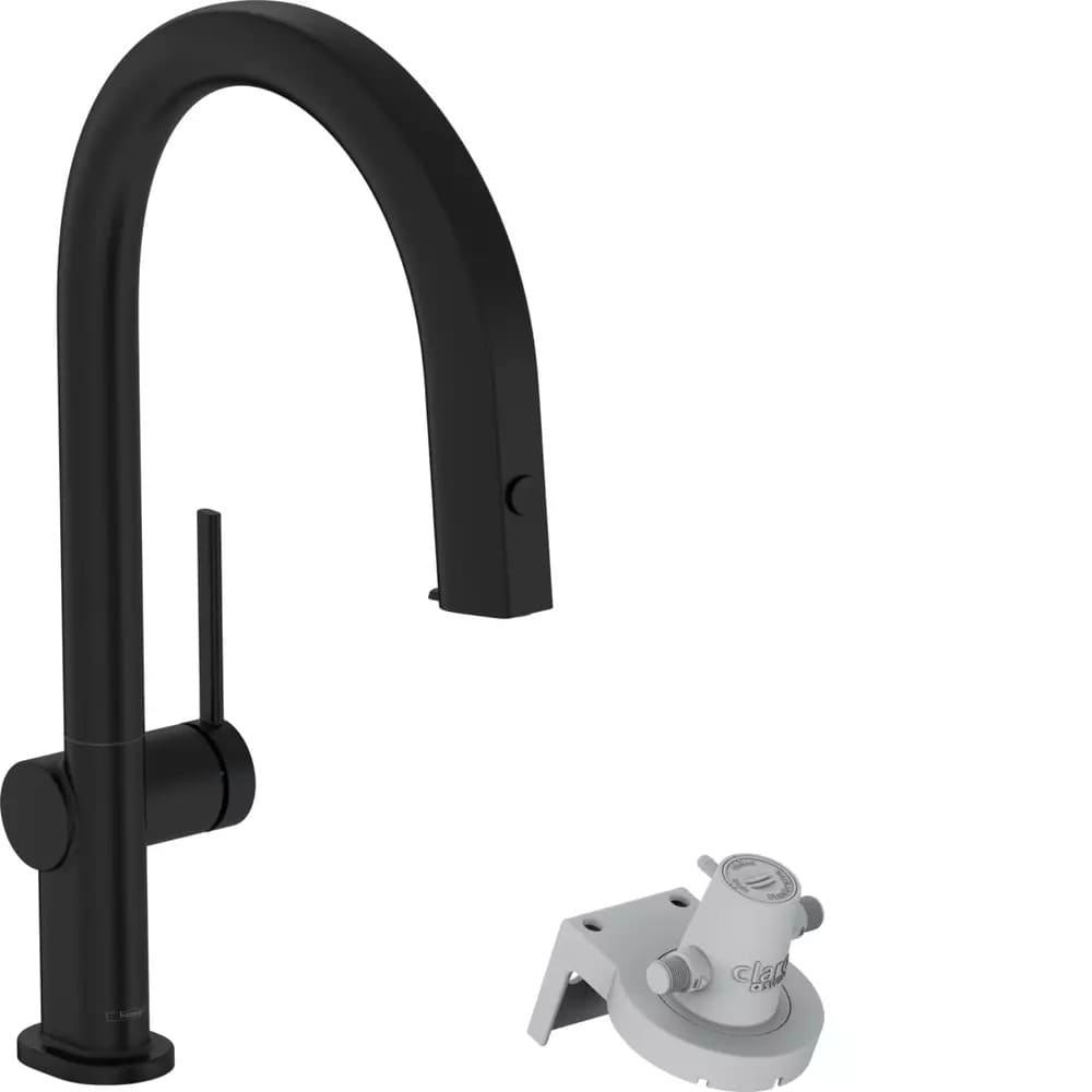 Змішувач для кухні HANSGROHE AQITTURA M91 76803670 1jet, з висувним виливом, чорний
