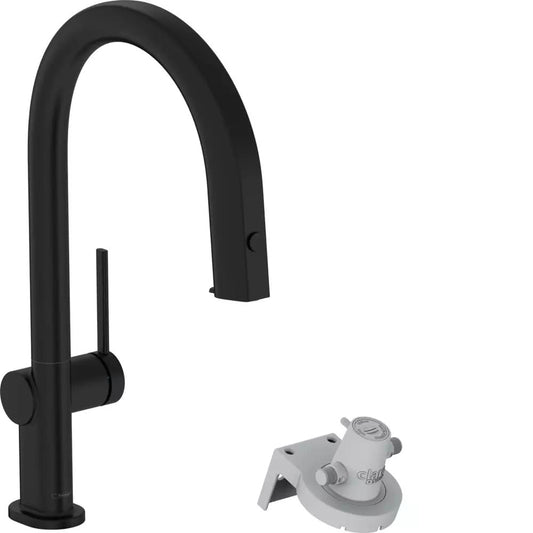 Змішувач для кухні HANSGROHE AQITTURA M91 76803670 1jet, з висувним виливом, чорний