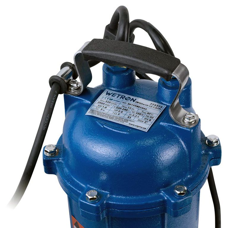 Насос каналізаційний 1.8кВт Hmax 15м Qmax 320л/хв з ножем Wetron WQDw10-12-1.8CF (773373)