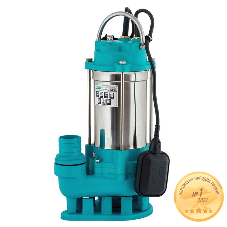 Насос каналізаційний 1.5кВт Hmax 23м Qmax 375л/хв (нерж) Aquatica WQD15-15-1,5SF (773424)