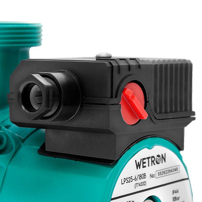 Насос циркуляційний Wetron 774312 (LPS25-4/180G) 75Вт Hmax 4м Qmax 40л/хв Ø1½" 180мм зел + гайки Ø1"