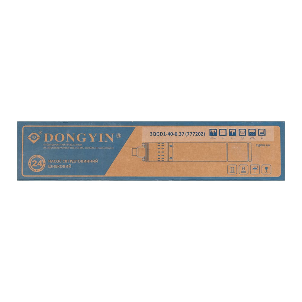 Насос шнековий 0.37кВт H 80(40)м Q 31(17)л/хв Ø75мм (нерж) Dongyin 3QGD1-40-0,37 (777202)