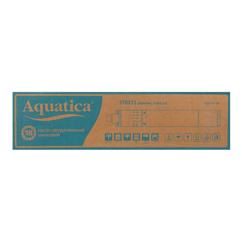 Насос шнековий 0.37кВт H 95(48)м Q 30(20)л/хв Ø96мм 10м кабелю AQUATICA 4QGDM1.2-50-0.37 (778211)