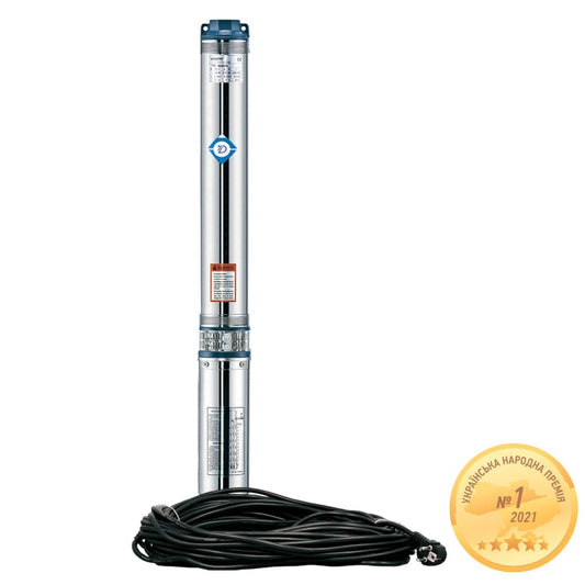 Насос Aquatica 778445 Відцентровий 1.1кВт H 127(98)м Q 55(35)л/хв Ø102мм 60м кабелю (4QJED3-18-1.1)