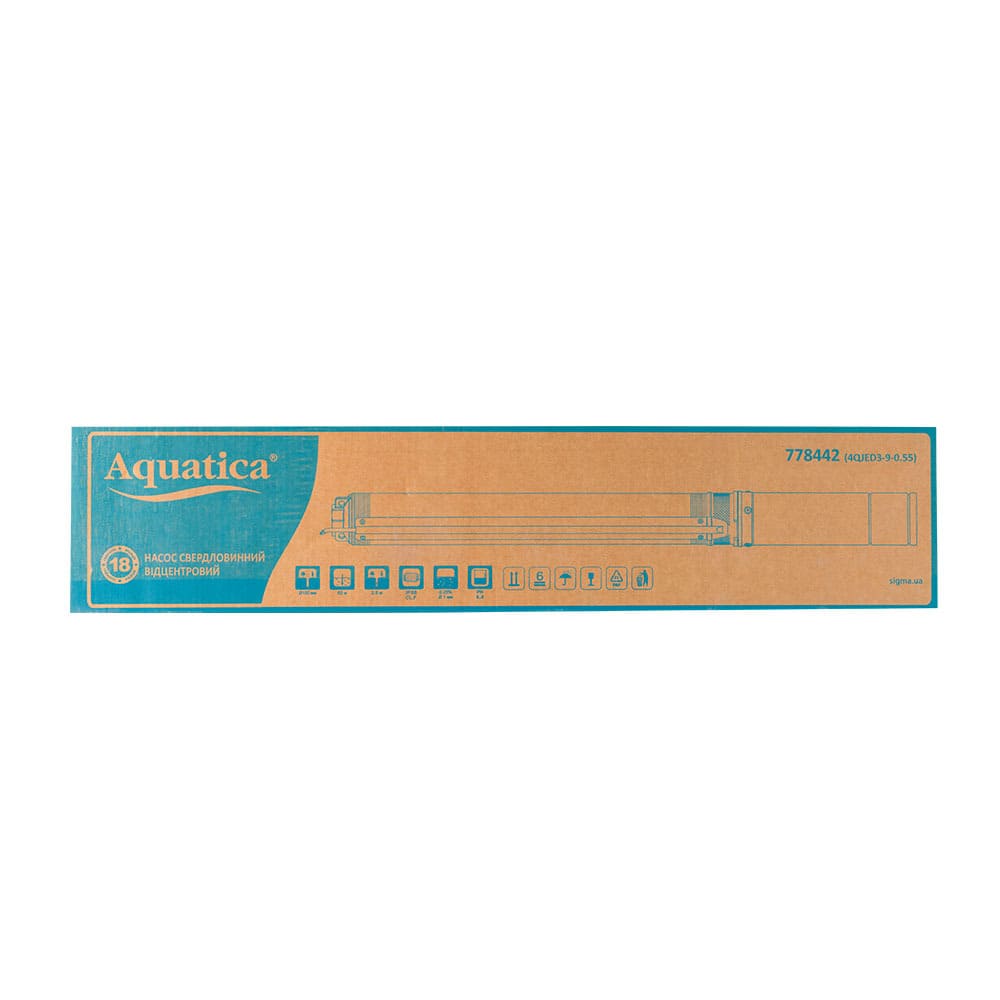 Насос Aquatica 778446 Відцентровий 1.3кВт H 148(114)м Q 55(35)л/хв Ø102мм 70м кабелю (4QJED3-21-1.3)