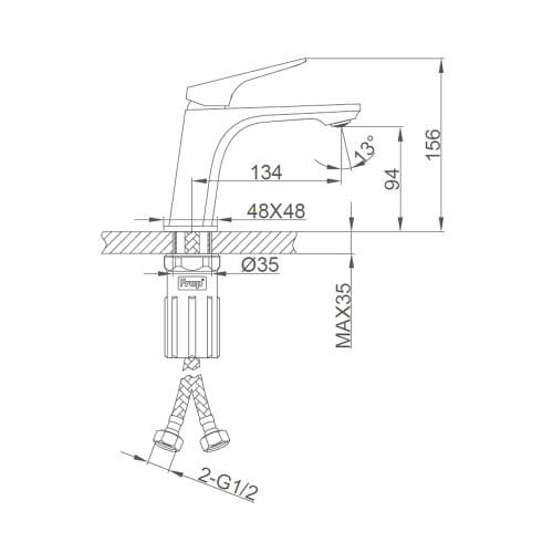 Змішувач для умивальника FRAP F1087, хром