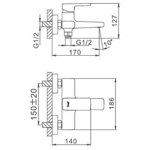 Змішувач для ванни Frap F3260, хром