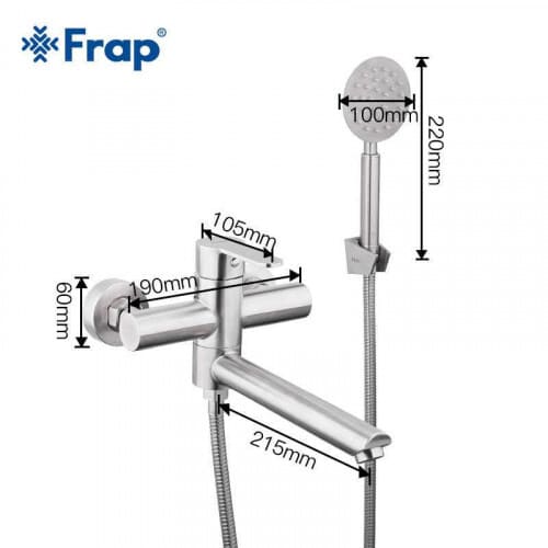 Змішувач для ванни Frap F32801, нержавіюча сталь