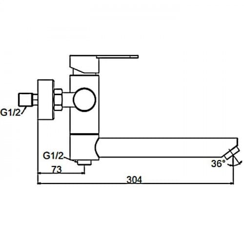 Змішувач для ванни Frap F32801-6, чорний