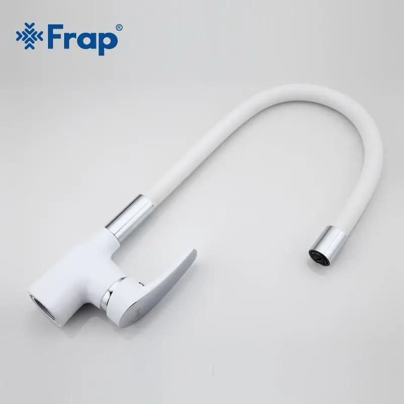 Змішувач для кухні FRAP F4453-03 з гнучким виливом, білий
