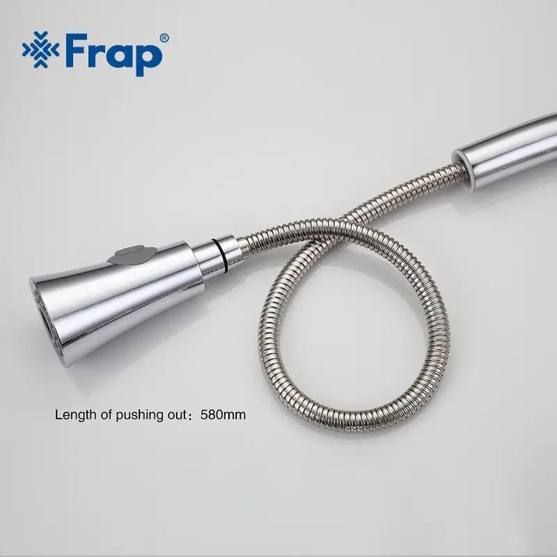 Змішувач для кухні FRAP F6052 з висувним виливом, 2 режими, хром