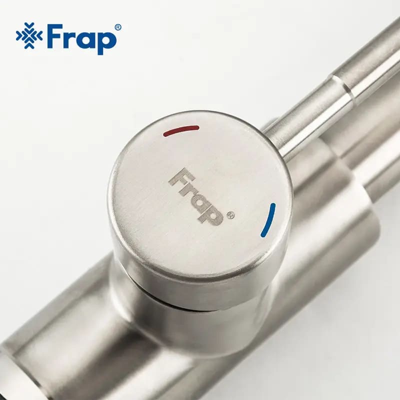 Змішувач для кухні FRAP F60899 з висувним виливом, сталевий