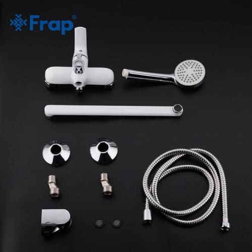 Змішувач для ванни Frap F2231, білий/хром