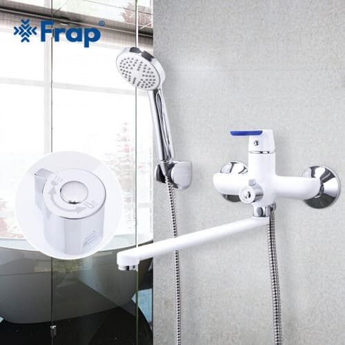 Змішувач для ванни Frap F2234, білий/хром