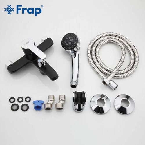Змішувач для ванни Frap F3242, чорний/хром